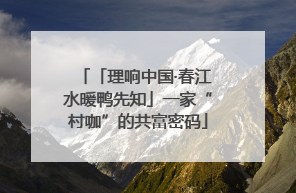 「理响中国·春江水暖鸭先知」一家“村咖”的共富密码