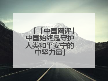 「中国网评」中国始终是守护人类和平安宁的中坚力量