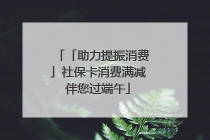 「助力提振消费」社保卡消费满减伴您过端午
