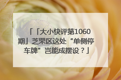 「大小快评第1060期」芝罘区这处“单侧停车牌”岂能成摆设？