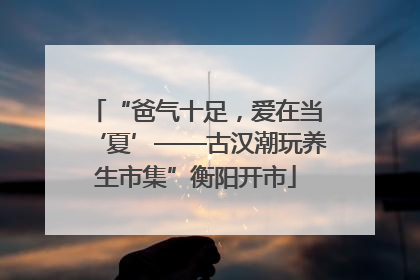 “爸气十足，爱在当‘夏’——古汉潮玩养生市集”衡阳开市