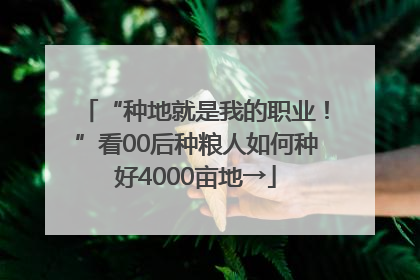 “种地就是我的职业！”看00后种粮人如何种好4000亩地→