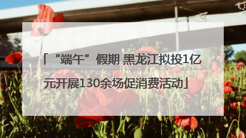 “端午”假期 黑龙江拟投1亿元开展130余场促消费活动