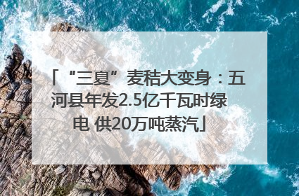 “三夏”麦秸大变身：五河县年发2.5亿千瓦时绿电 供20万吨蒸汽