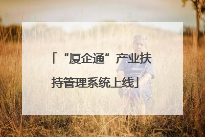 “厦企通”产业扶持管理系统上线