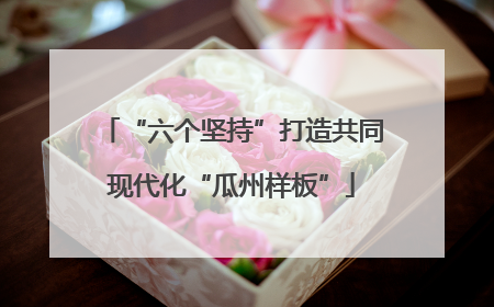“六个坚持”打造共同现代化“瓜州样板”