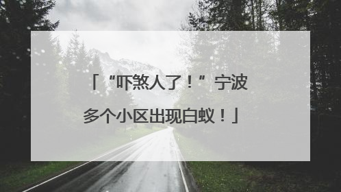 “吓煞人了！”宁波多个小区出现白蚁！
