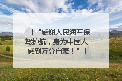 “感谢人民海军保驾护航，身为中国人感到万分自豪！”