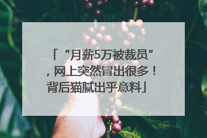 “月薪5万被裁员”，网上突然冒出很多！背后猫腻出乎意料
