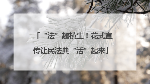 “法”趣横生！花式宣传让民法典“活”起来