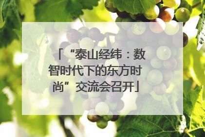 “泰山经纬：数智时代下的东方时尚”交流会召开
