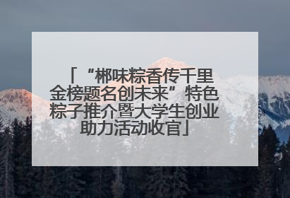 “郴味粽香传千里 金榜题名创未来”特色粽子推介暨大学生创业助力活动收官
