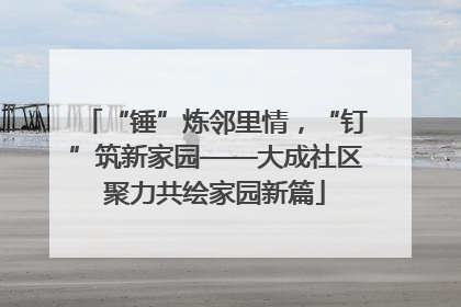 “锤”炼邻里情，“钉”筑新家园——大成社区聚力共绘家园新篇