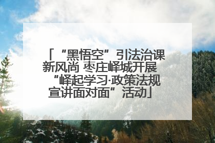 “黑悟空”引法治课新风尚 枣庄峄城开展“峄起学习·政策法规宣讲面对面”活动