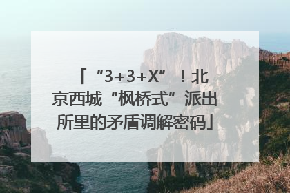 “3+3+X”！北京西城“枫桥式”派出所里的矛盾调解密码