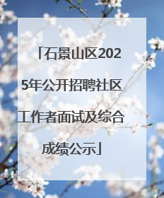 石景山区2025年公开招聘社区工作者面试及综合成绩公示