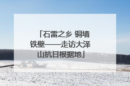 石雷之乡 铜墙铁壁——走访大泽山抗日根据地