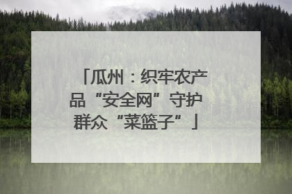 瓜州：织牢农产品“安全网”守护群众“菜篮子”