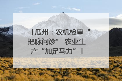 瓜州：农机检审“把脉问诊” 农业生产“加足马力”