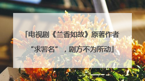 电视剧《兰香如故》原著作者“求署名”，剧方不为所动