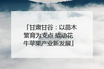 甘肃甘谷：以苗木繁育为支点 撬动花牛苹果产业新发展