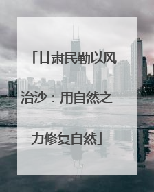 甘肃民勤以风治沙：用自然之力修复自然