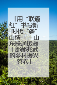 用“联通红”书写新时代“疆”山情——山东联通援疆干部郝兆武的乡村振兴答卷
