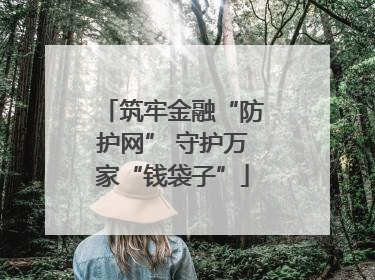 筑牢金融“防护网” 守护万家“钱袋子”