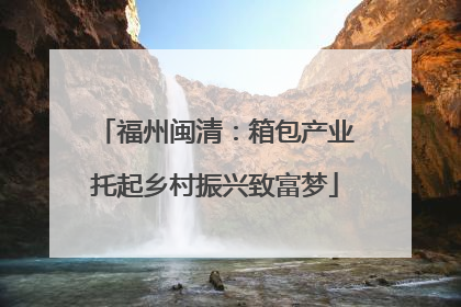 福州闽清：箱包产业托起乡村振兴致富梦