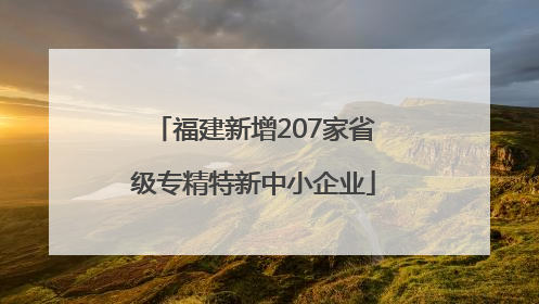 福建新增207家省级专精特新中小企业