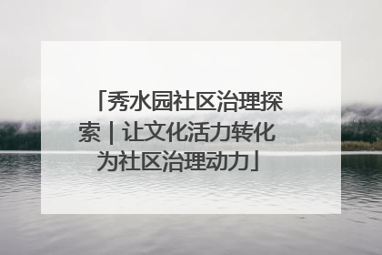 秀水园社区治理探索｜让文化活力转化为社区治理动力