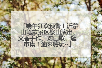 端午狂欢预警！沂蒙山龟蒙景区祭山演出、艾香手作、对山歌、逛市集！速来嗨玩~