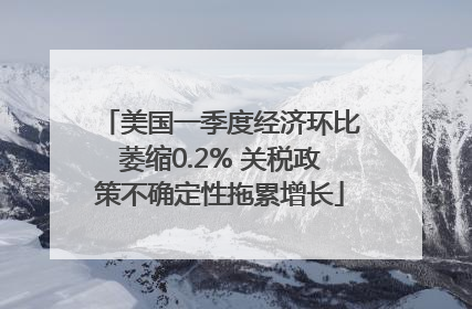 美国一季度经济环比萎缩0.2% 关税政策不确定性拖累增长