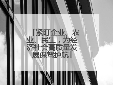 紧盯企业、农业、民生，为经济社会高质量发展保驾护航