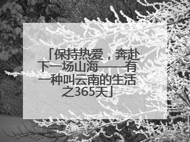 保持热爱，奔赴下一场山海——有一种叫云南的生活之365天