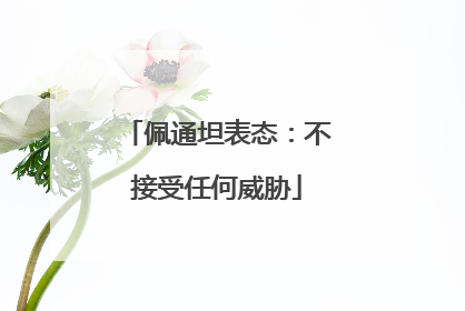 佩通坦表态：不接受任何威胁