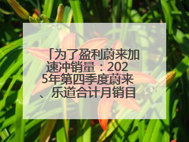 为了盈利蔚来加速冲销量：2025年第四季度蔚来、乐道合计月销目标达5万辆
