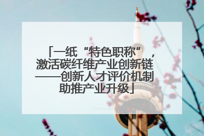 一纸“特色职称”，激活碳纤维产业创新链——创新人才评价机制 助推产业升级