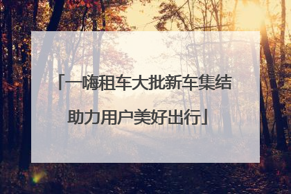 一嗨租车大批新车集结 助力用户美好出行