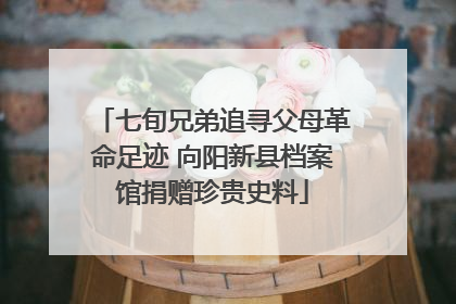 七旬兄弟追寻父母革命足迹 向阳新县档案馆捐赠珍贵史料