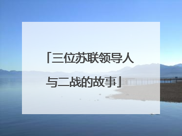 三位苏联领导人与二战的故事