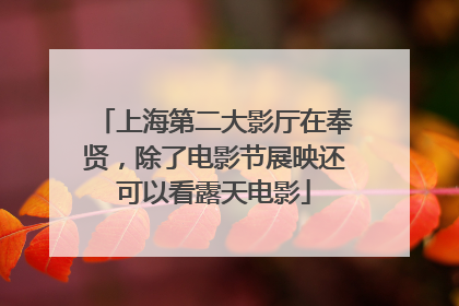 上海第二大影厅在奉贤，除了电影节展映还可以看露天电影