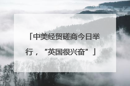 中美经贸磋商今日举行，“英国很兴奋”