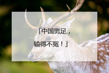 中国男足，输得不冤！
