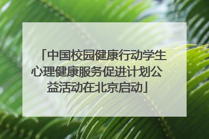中国校园健康行动学生心理健康服务促进计划公益活动在北京启动