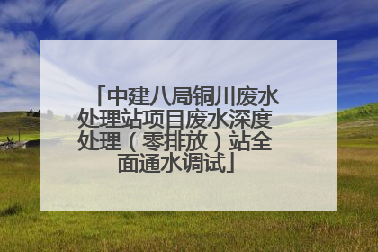中建八局铜川废水处理站项目废水深度处理（零排放）站全面通水调试