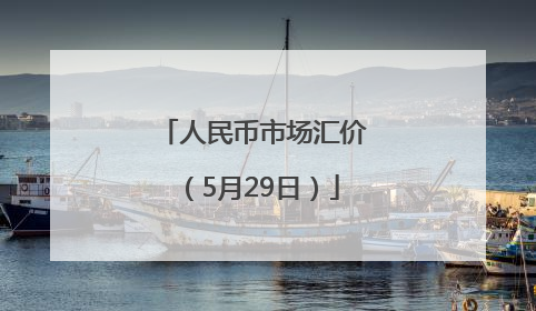 人民币市场汇价（5月29日）