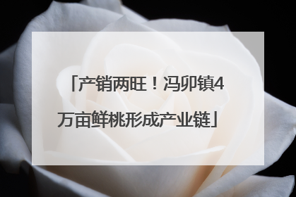产销两旺！冯卯镇4万亩鲜桃形成产业链