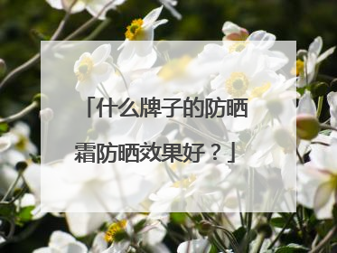 什么牌子的防晒霜防晒效果好？