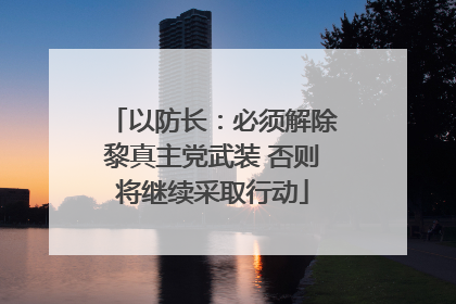 以防长：必须解除黎真主党武装 否则将继续采取行动